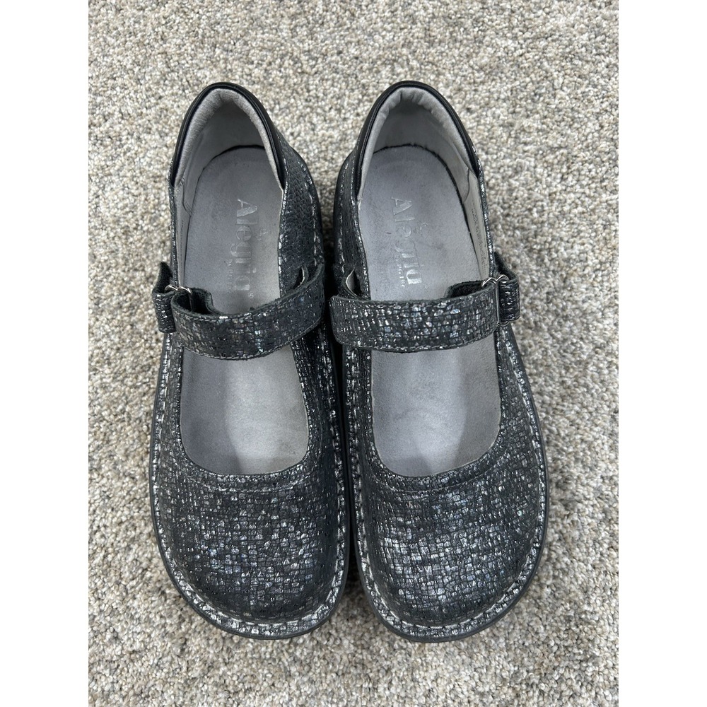 Alegria By PG Lite Women's Size 37 BEL-162 Black Gray Hook & Loop Comfort Shoes - Picture 3 of 11
